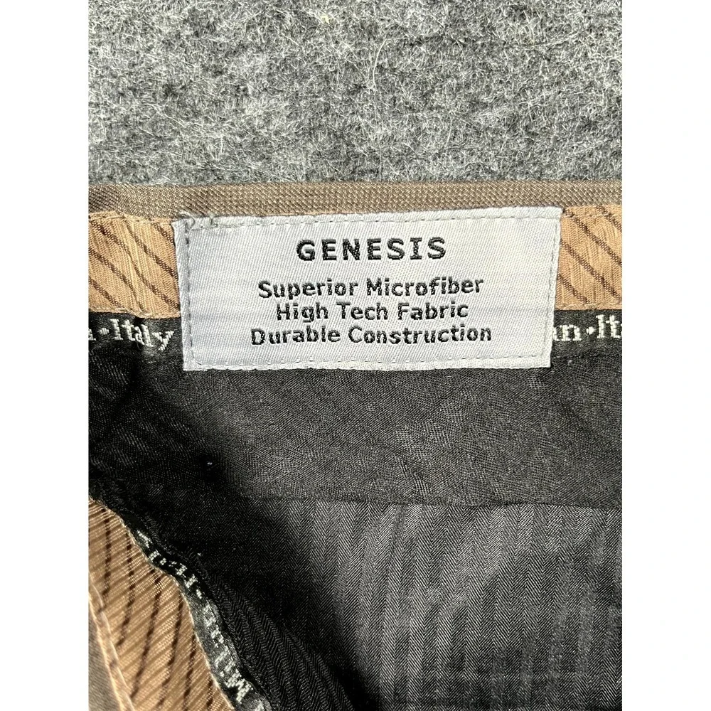 Genesis Dress Pants Mens 48x38 Taupe Tetron Microfiber Formal‎ Business Formal